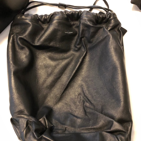 Used SAINT LAURENT Linen Calfskin Teddy Double Tote - Picture 5 of 7